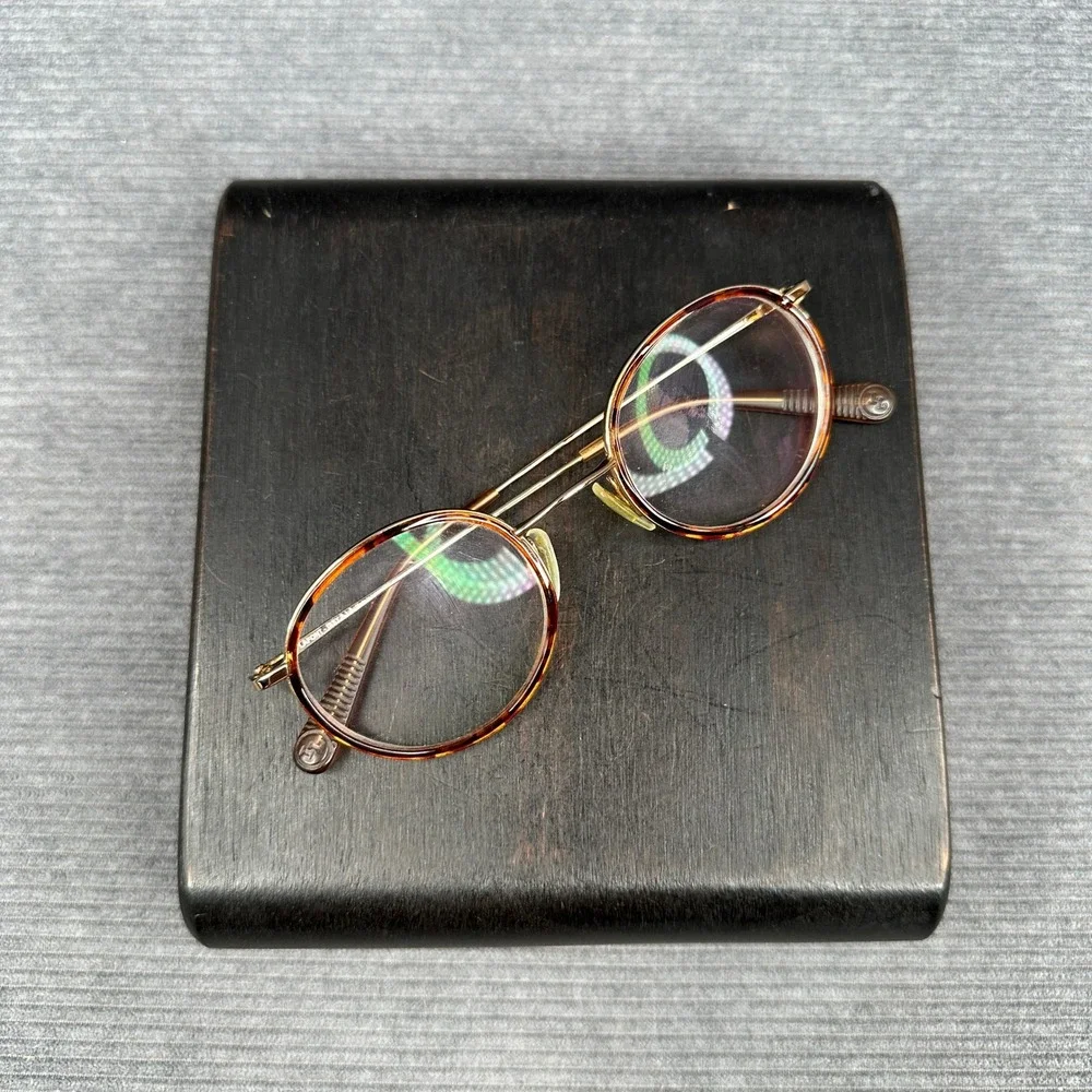 Lafont Issy & La Clic 006 Round Tortoise Gold Eyeglasses Frame Y2k